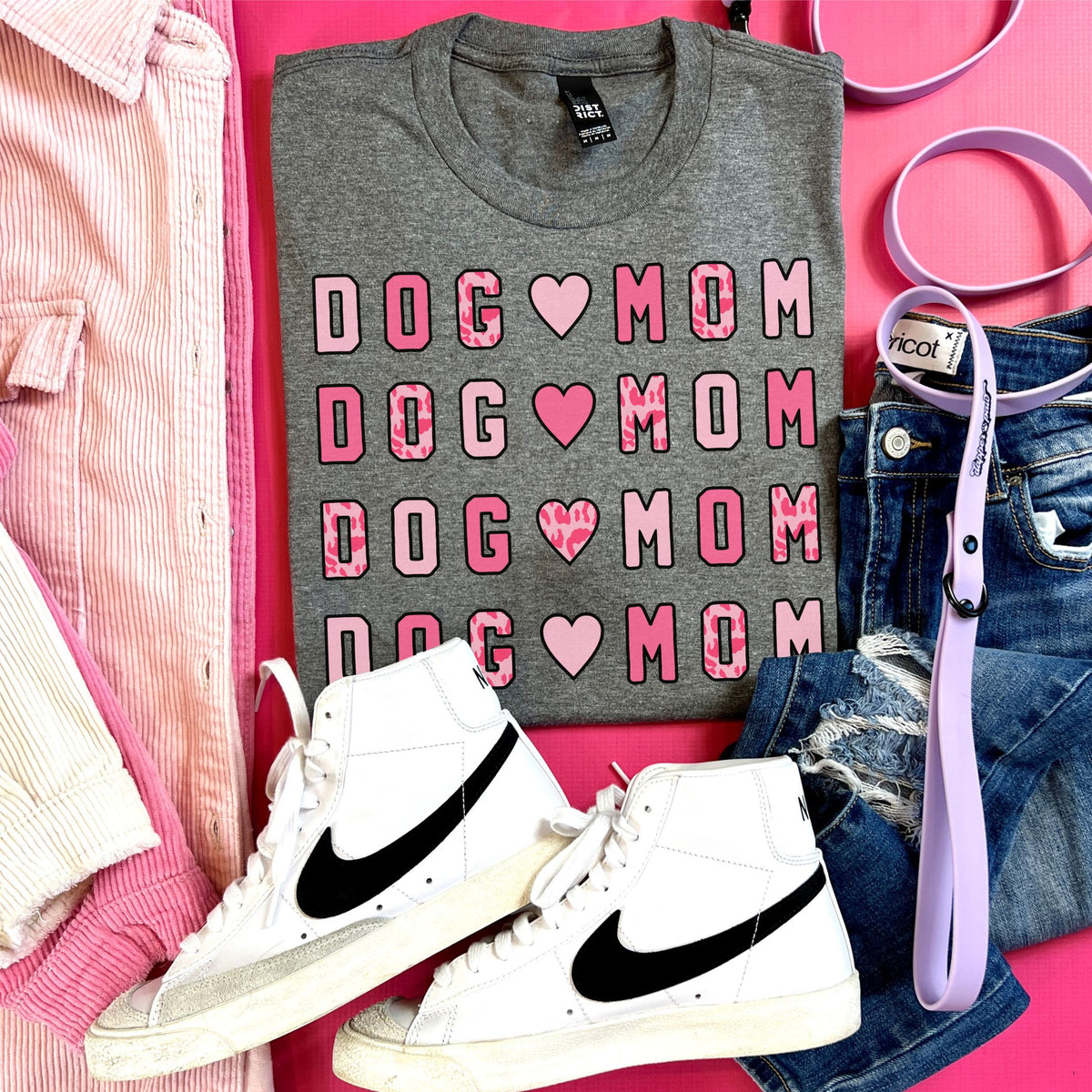 Leopard Letter Dog Mom | DP1003 | TEE