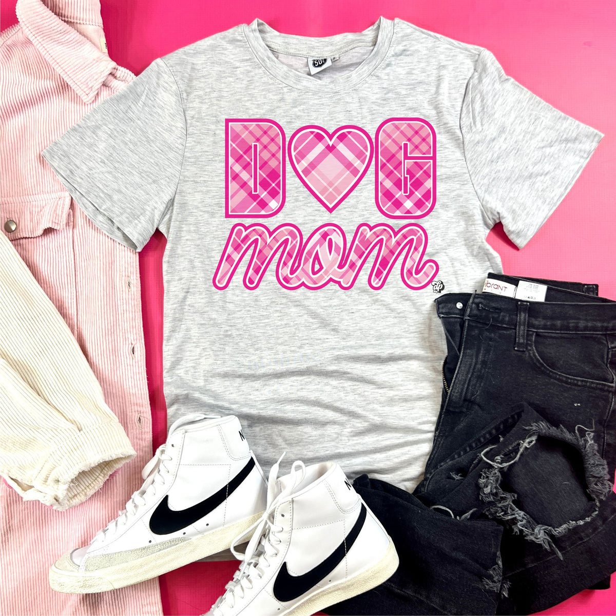 Pink Plaid Dog Mom | DP1009 | ASH