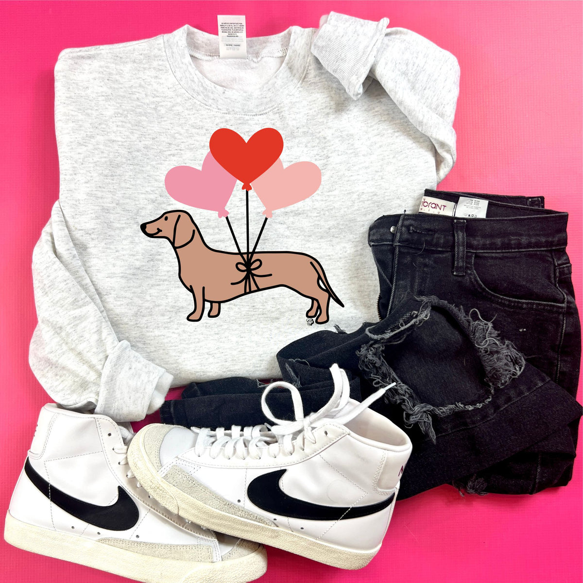 Dachshund Heart Balloons Sweatshirt | DP1011 | SS
