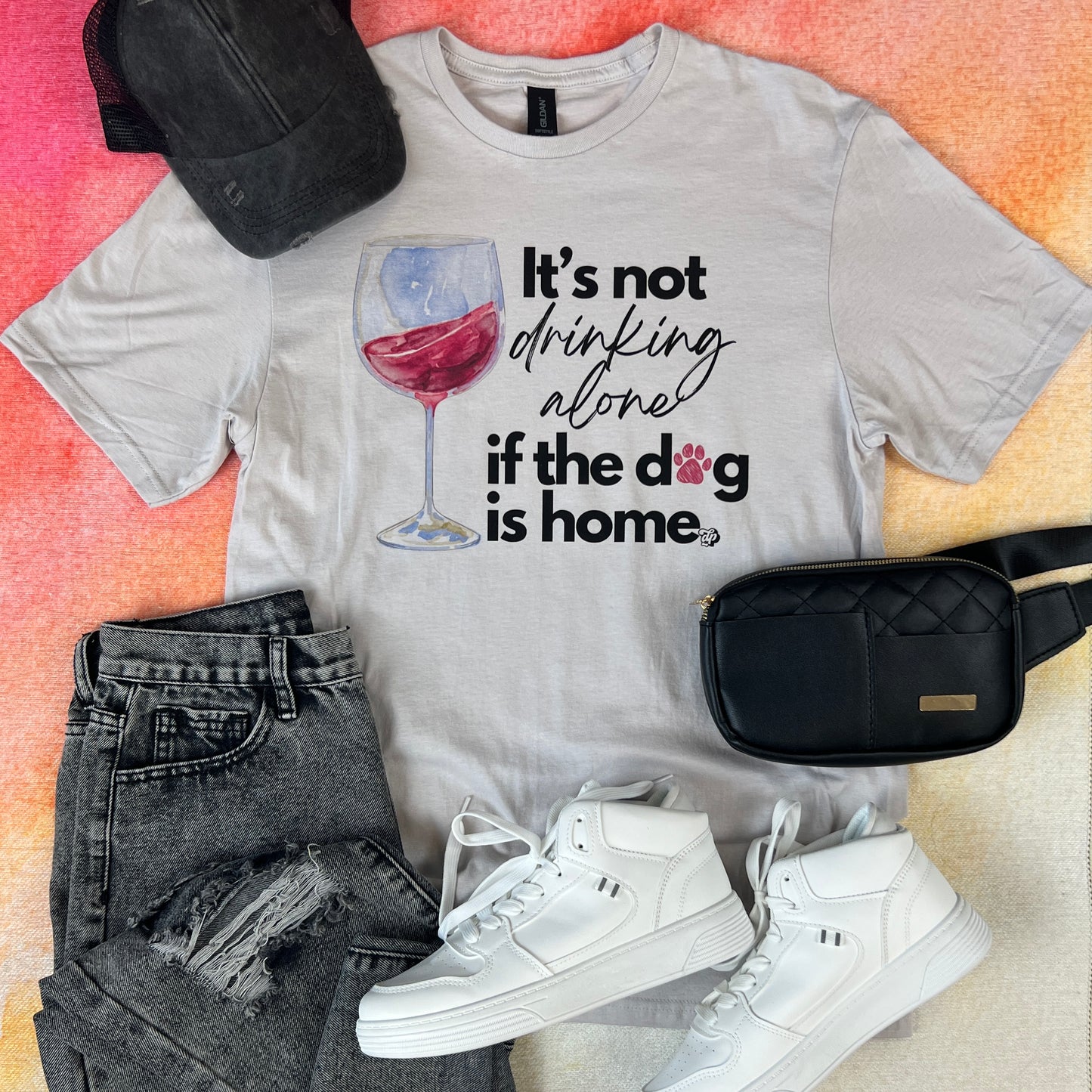 It's Not Drinking Alone if the Dog is Home Tee