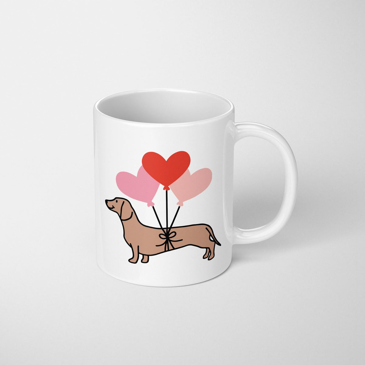 Dachshund with Balloons Valentine Mug