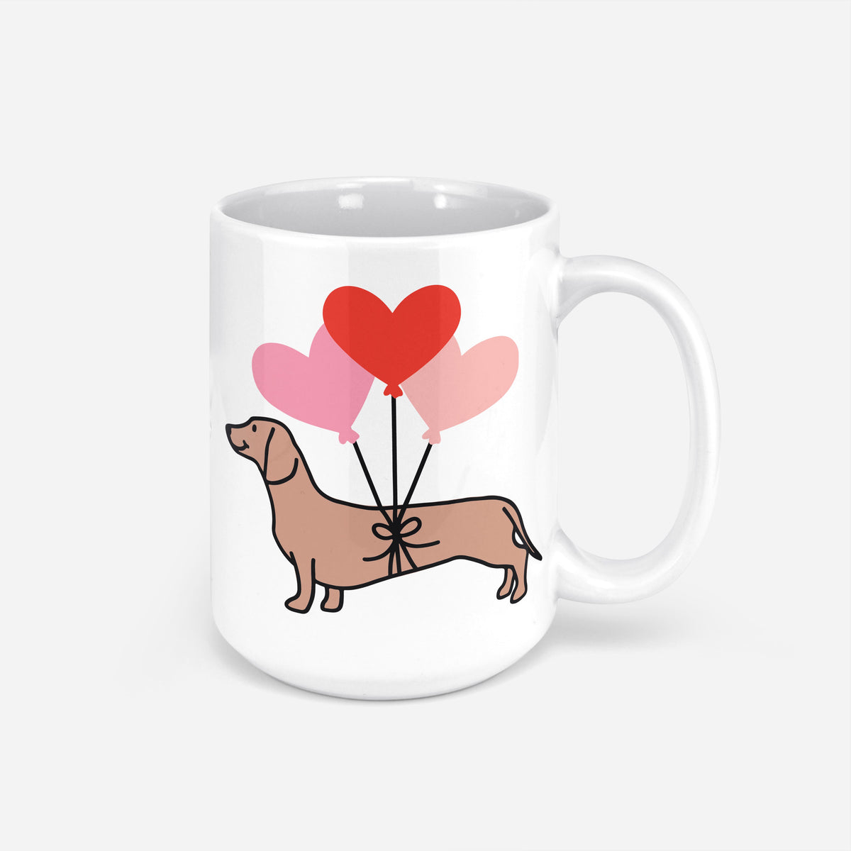 Dachshund with Balloons Valentine Mug