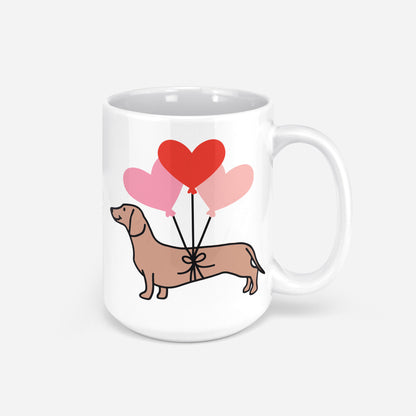 Dachshund with Balloons Valentine Mug