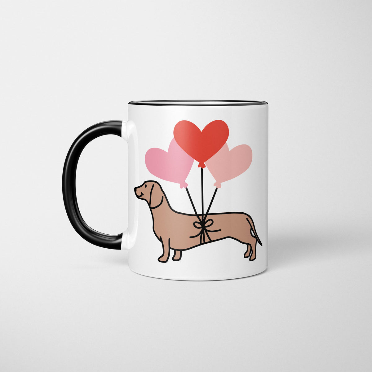 Dachshund with Balloons Valentine Mug