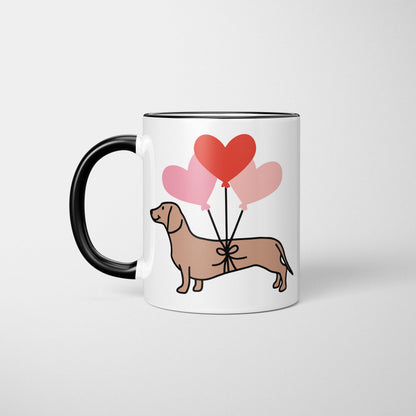 Dachshund with Balloons Valentine Mug