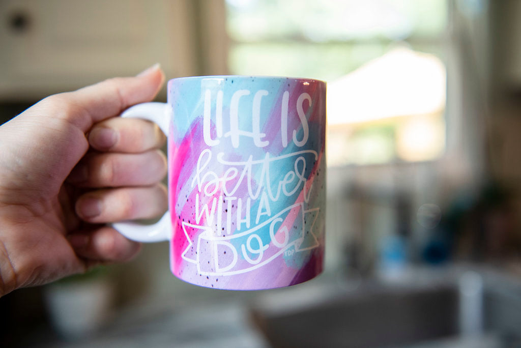 Full Color Life Is Better With A Dog Coffee Mug - The Dapper Paw