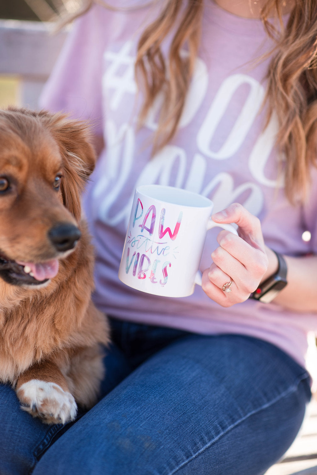 Paw-sitive Vibes [hand lettered] Coffee Mug - The Dapper Paw