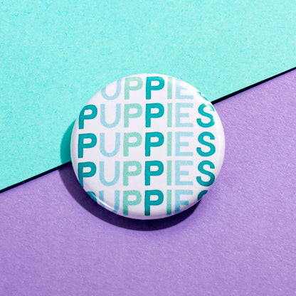 Puppies (BLUE) Button - The Dapper Paw