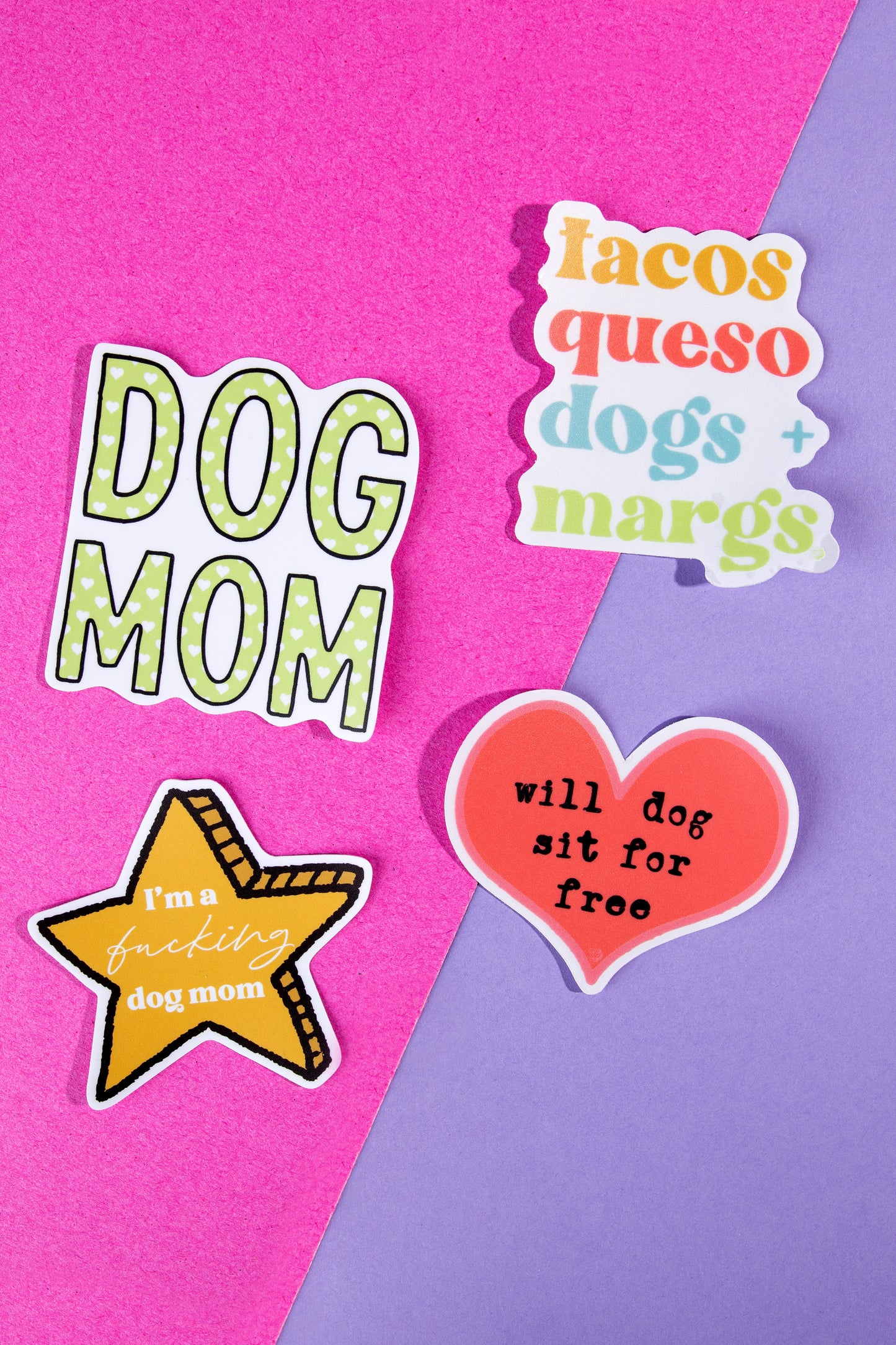 Heart Filled Dog Mom Die Cut Sticker