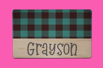 Green Grayson Plaid Placemat - The Dapper Paw