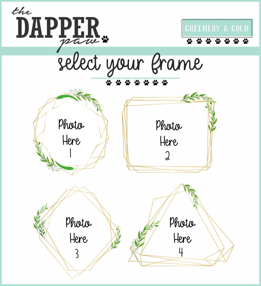 Photo Mug - Greenery & Gold Frames - The Dapper Paw