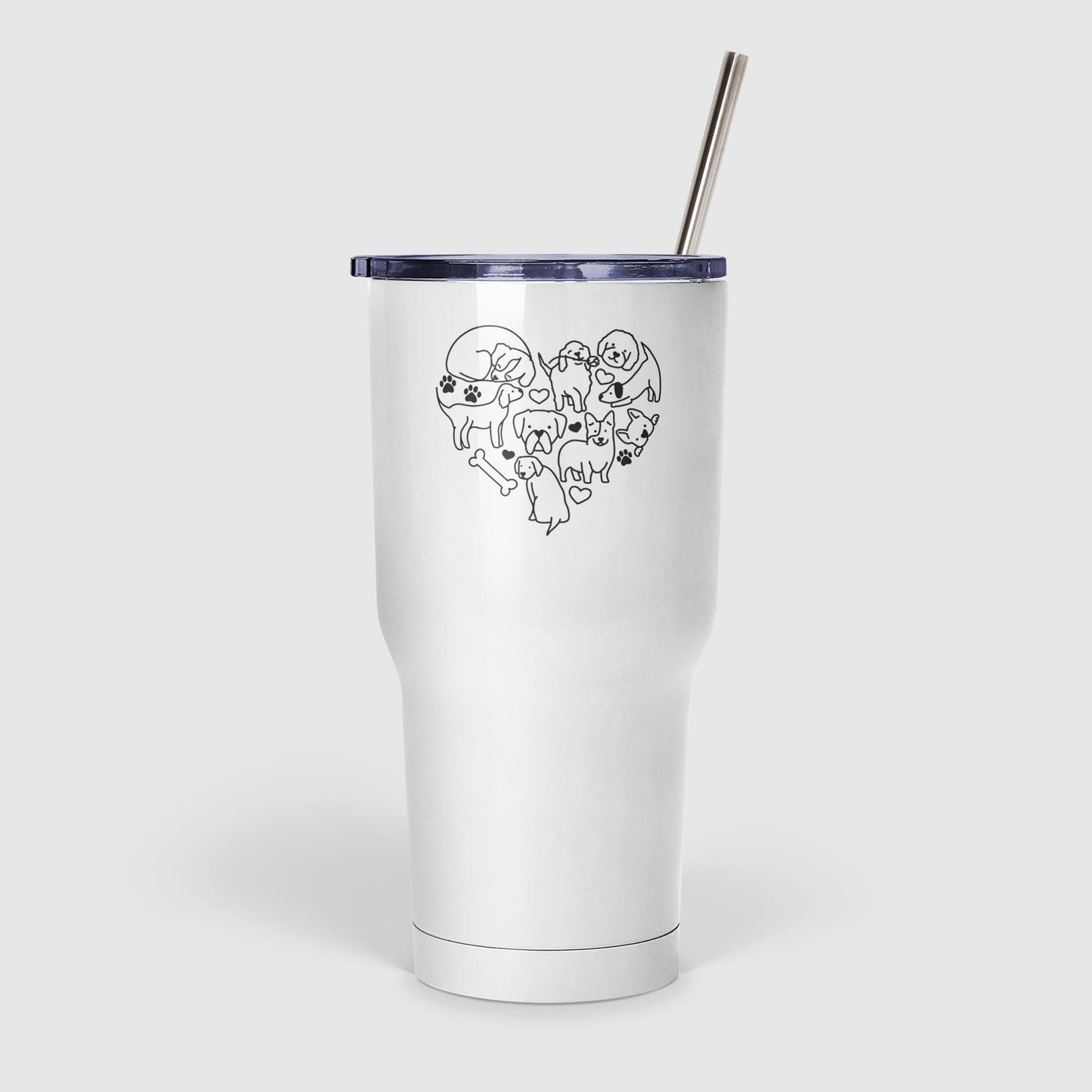 Doodled Dog Heart Valentine Mug