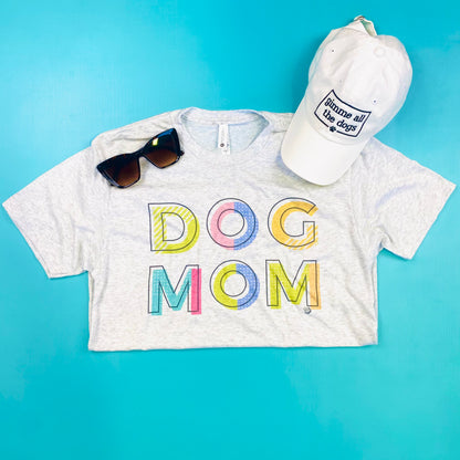 Color Block Dog Mom Tee | Ash DP1059