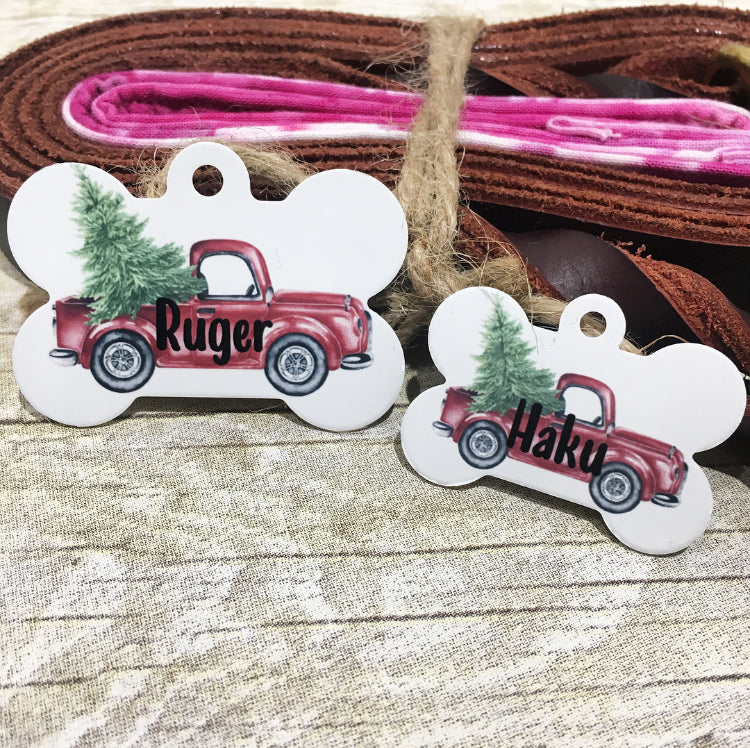 Christmas Truck Pet ID Tag - The Dapper Paw