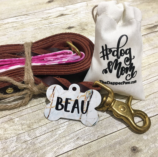 Gold Marble Pet ID Tag - The Dapper Paw