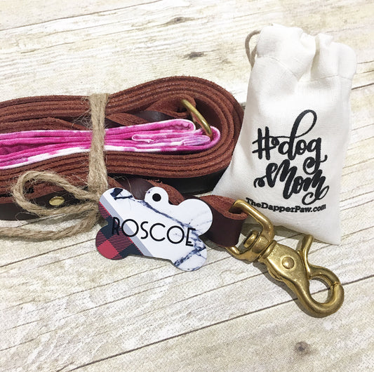 Plaid & Marble Pet ID Tag - The Dapper Paw