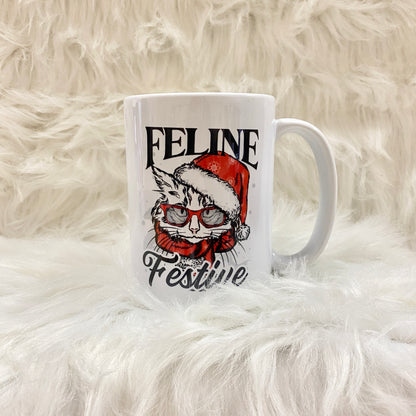 Feline Festive | Holiday Cat Mug