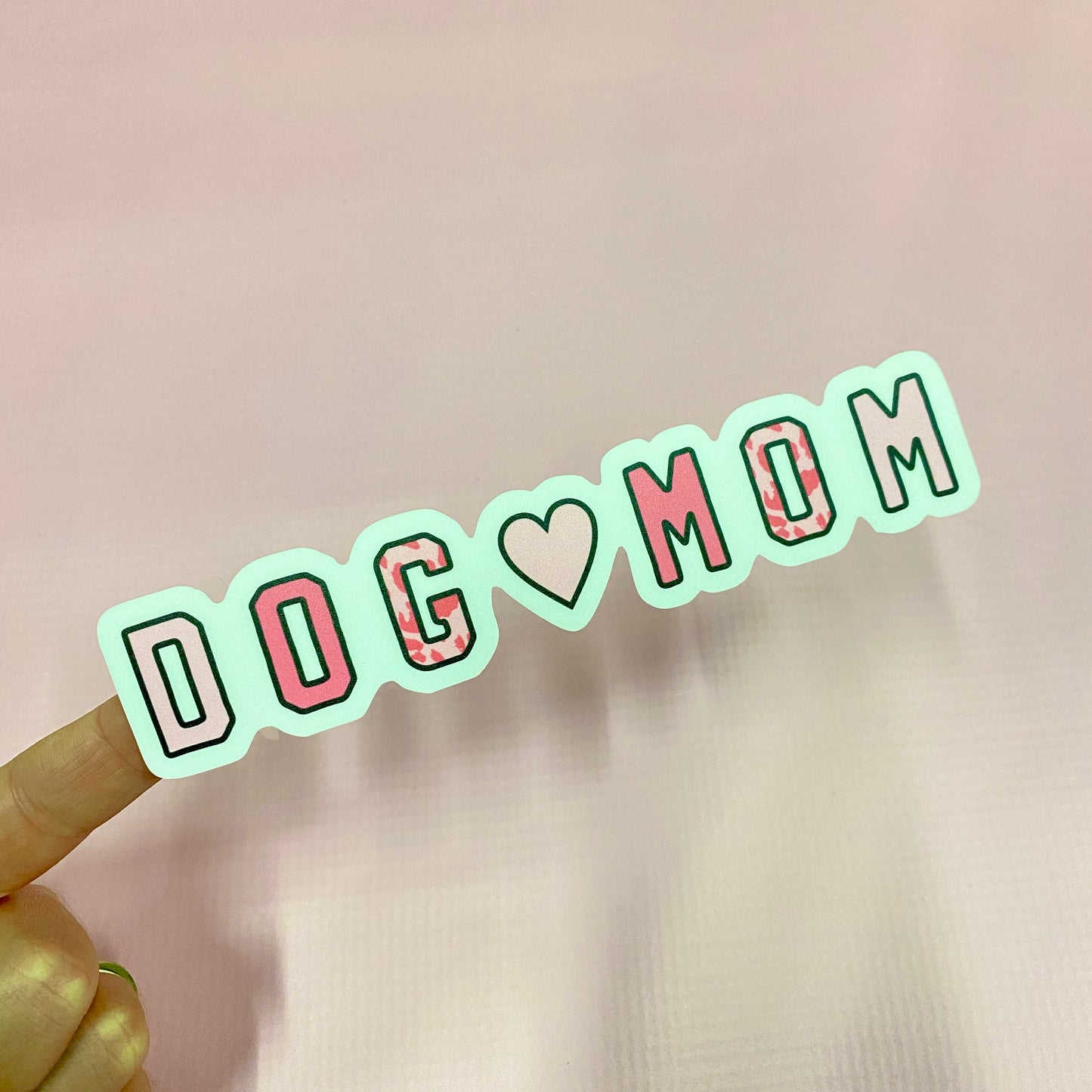Pink Leopard Dog Mom Die Cut Sticker