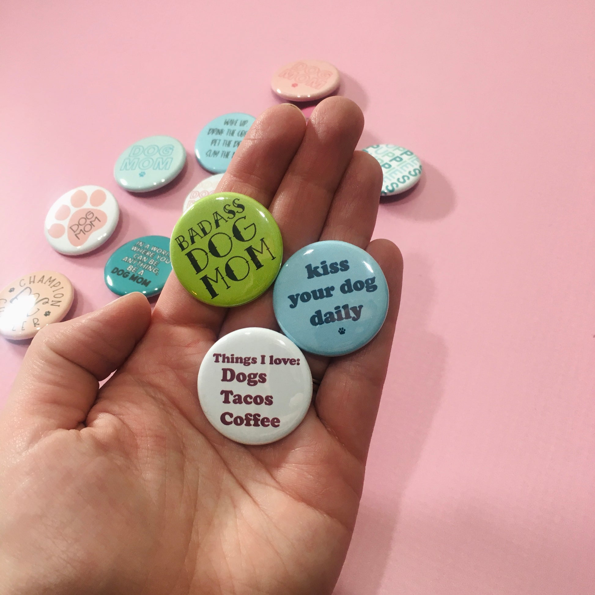 Badass Dog Mom Button - The Dapper Paw