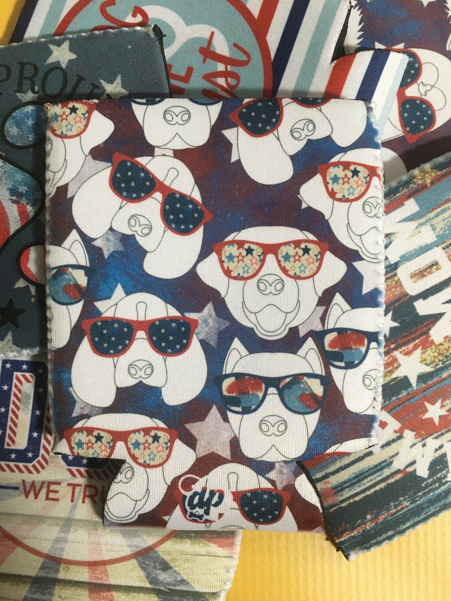 Patriotic Dog Can Cooler