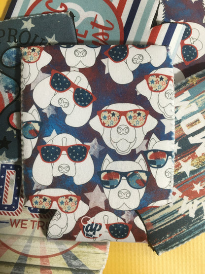 Patriotic Dog Can Cooler