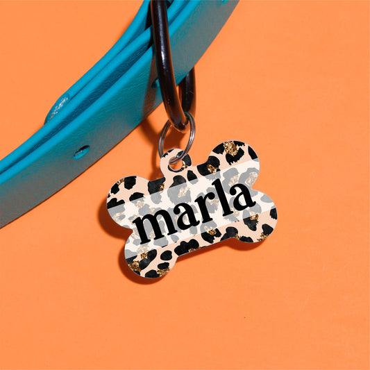 Leopard Glitter Pet ID Tag - The Dapper Paw