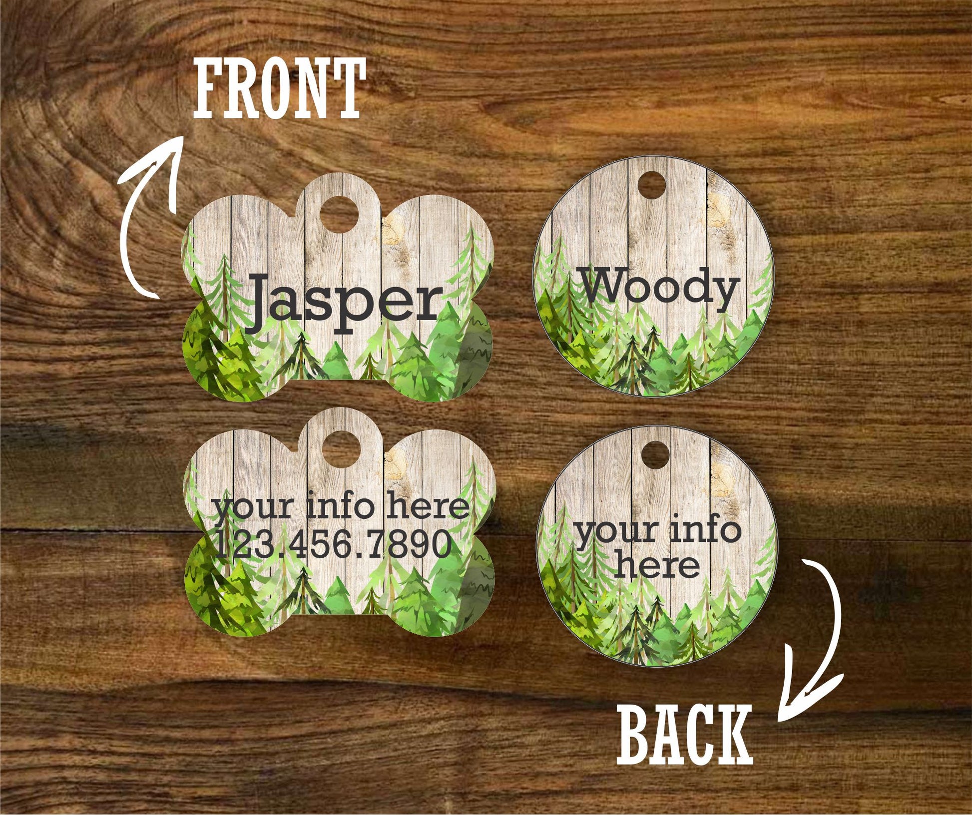 Wooded Trees Pet ID Tag - The Dapper Paw