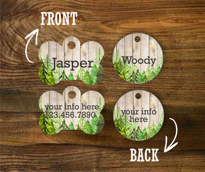 Wooded Trees Pet ID Tag - The Dapper Paw