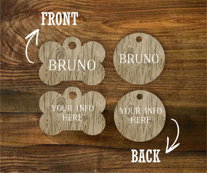 Wood Grain Pet ID Tag - The Dapper Paw