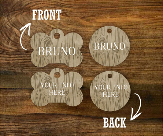 Wood Grain Pet ID Tag - The Dapper Paw