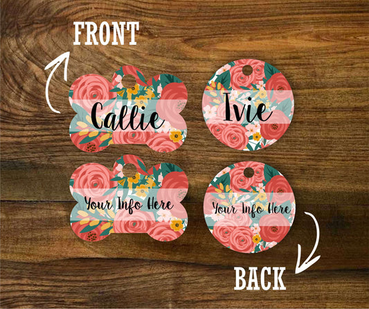 Floral Custer Pet ID Tag - The Dapper Paw