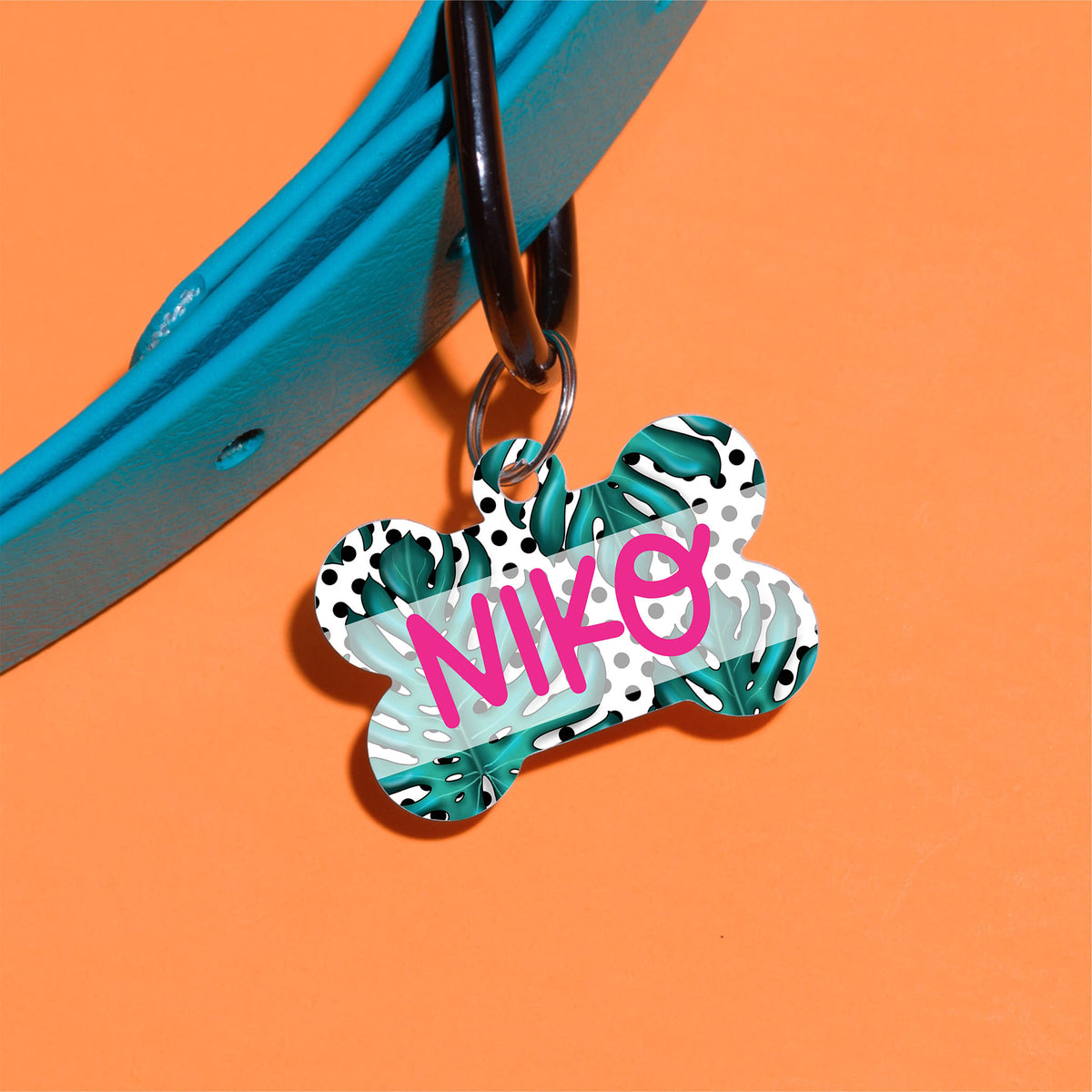 Palm Dots Pet ID Tag - The Dapper Paw