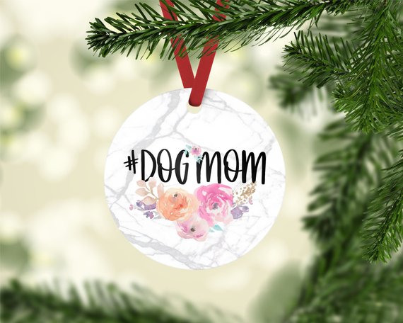 Pastel Floral #DogMom Photo Ornament - The Dapper Paw