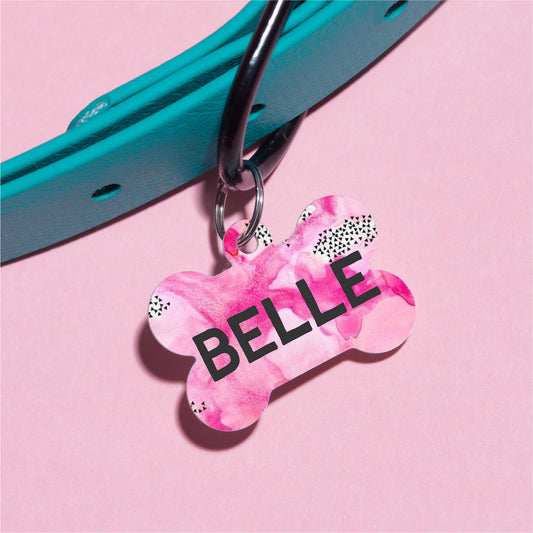 Pink Dyed Pet ID Tag - The Dapper Paw