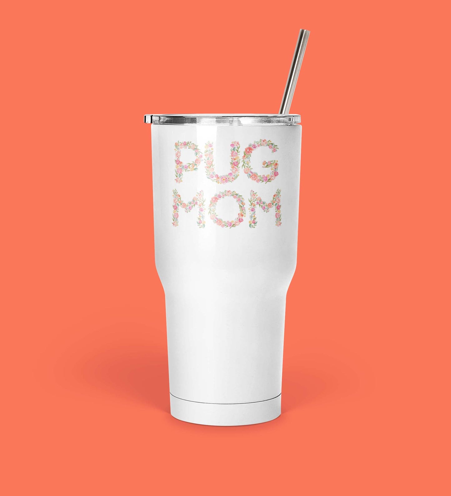 Pug Mom Floral Mug