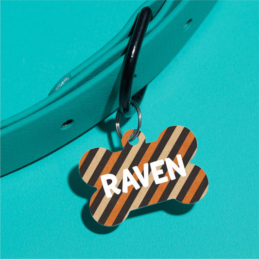 Raven's Fall Stripes Pet ID Tag