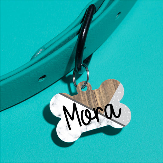 Criss Cross Marble Pet ID Tag - The Dapper Paw