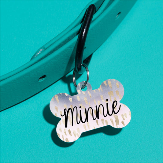Gold Foil Fleck Pet ID Tag - The Dapper Paw