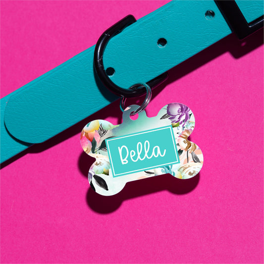 Ombre Floral Pet ID Tag - The Dapper Paw