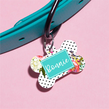 Watercolor Roses Pet ID Tag - The Dapper Paw