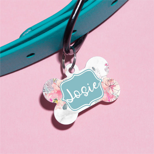 Floral Line Bouquet Pet ID Tag - The Dapper Paw