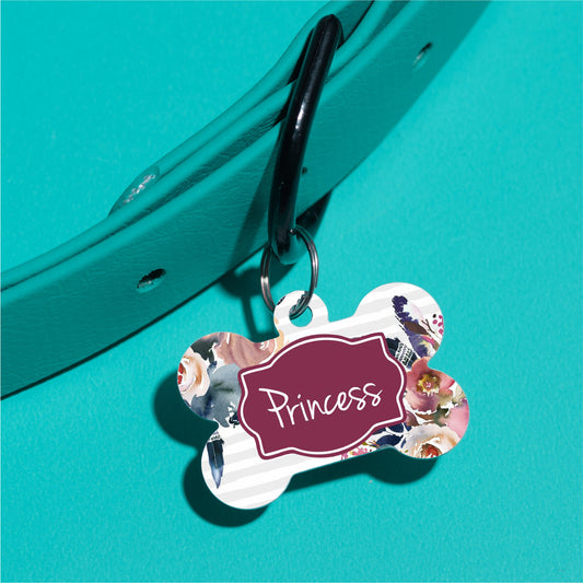 Maroon Tribal Pet ID Tag - The Dapper Paw