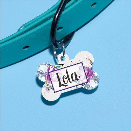 Ink Floral Pet ID Tag - The Dapper Paw