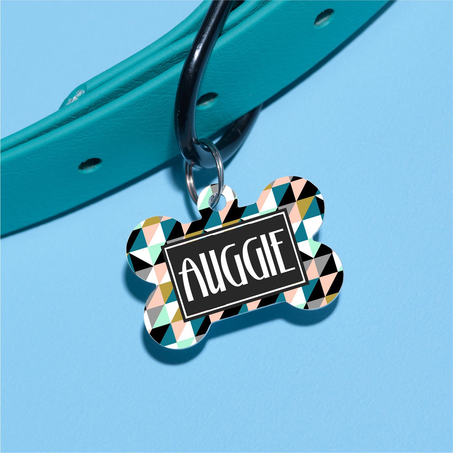 Mint Multi Triangle Pet ID Tag - The Dapper Paw