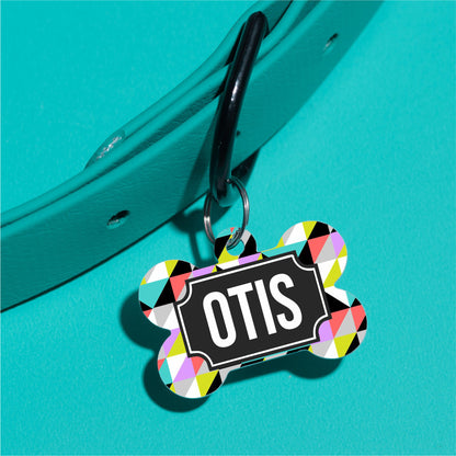 Bright Multi Triangle Pet ID Tag - The Dapper Paw
