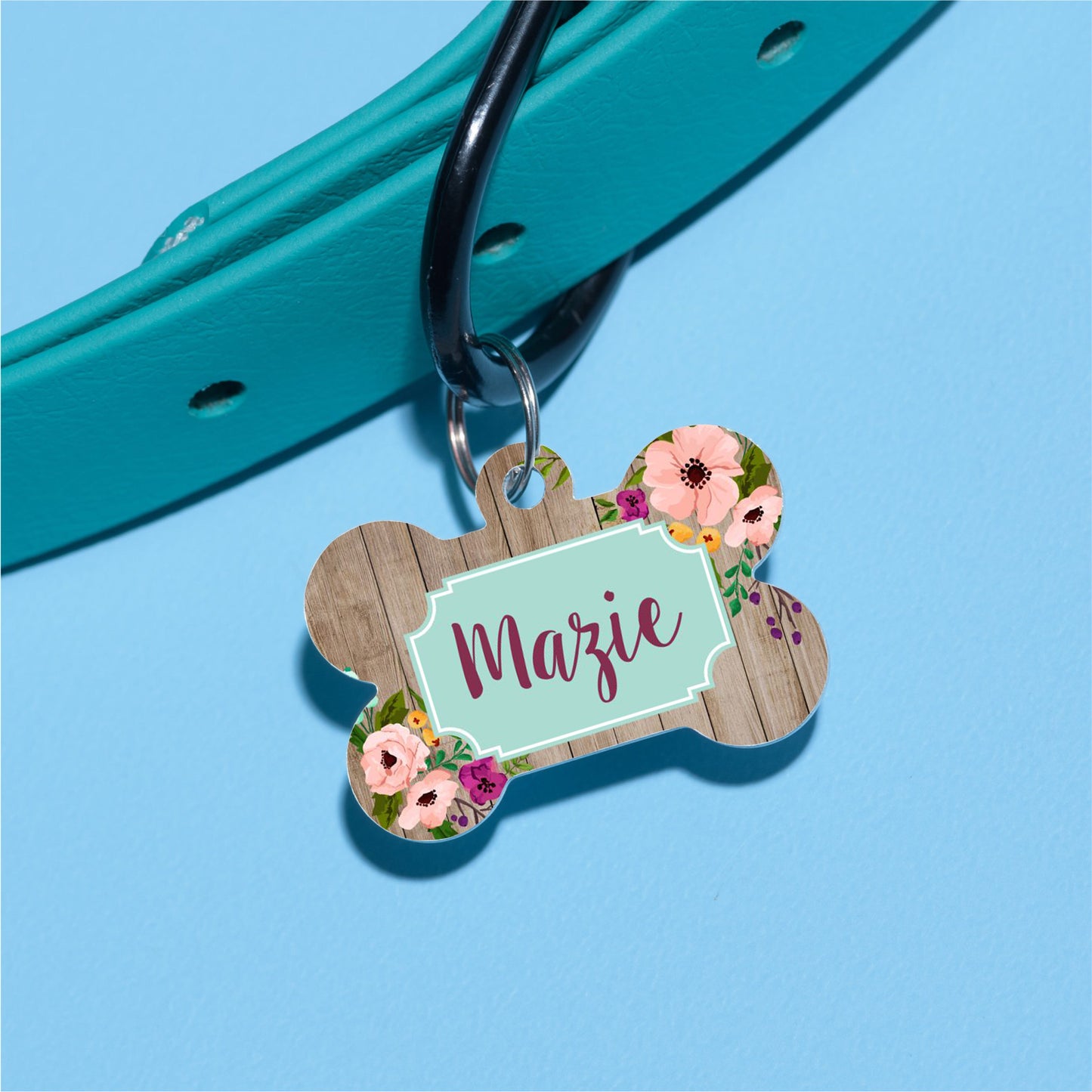 Plum Floral Pet ID Tag - The Dapper Paw