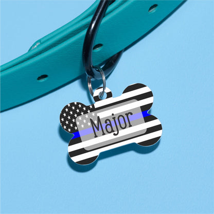 Blue Line Pet ID Tag - The Dapper Paw