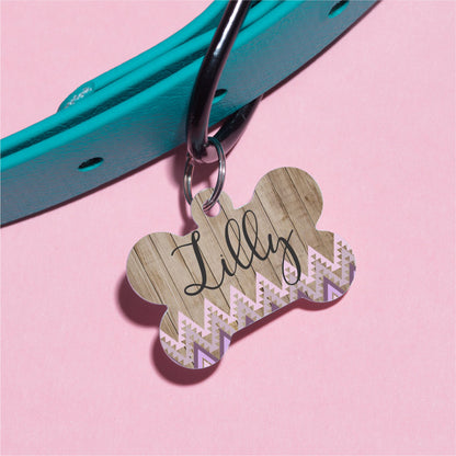 Lilac Tribal Pet ID Tag - The Dapper Paw