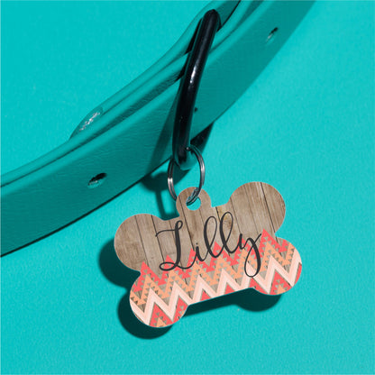 Peach Tribal Pet ID Tag - The Dapper Paw