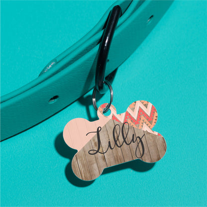 Peach Cross Tribal Pet ID Tag - The Dapper Paw